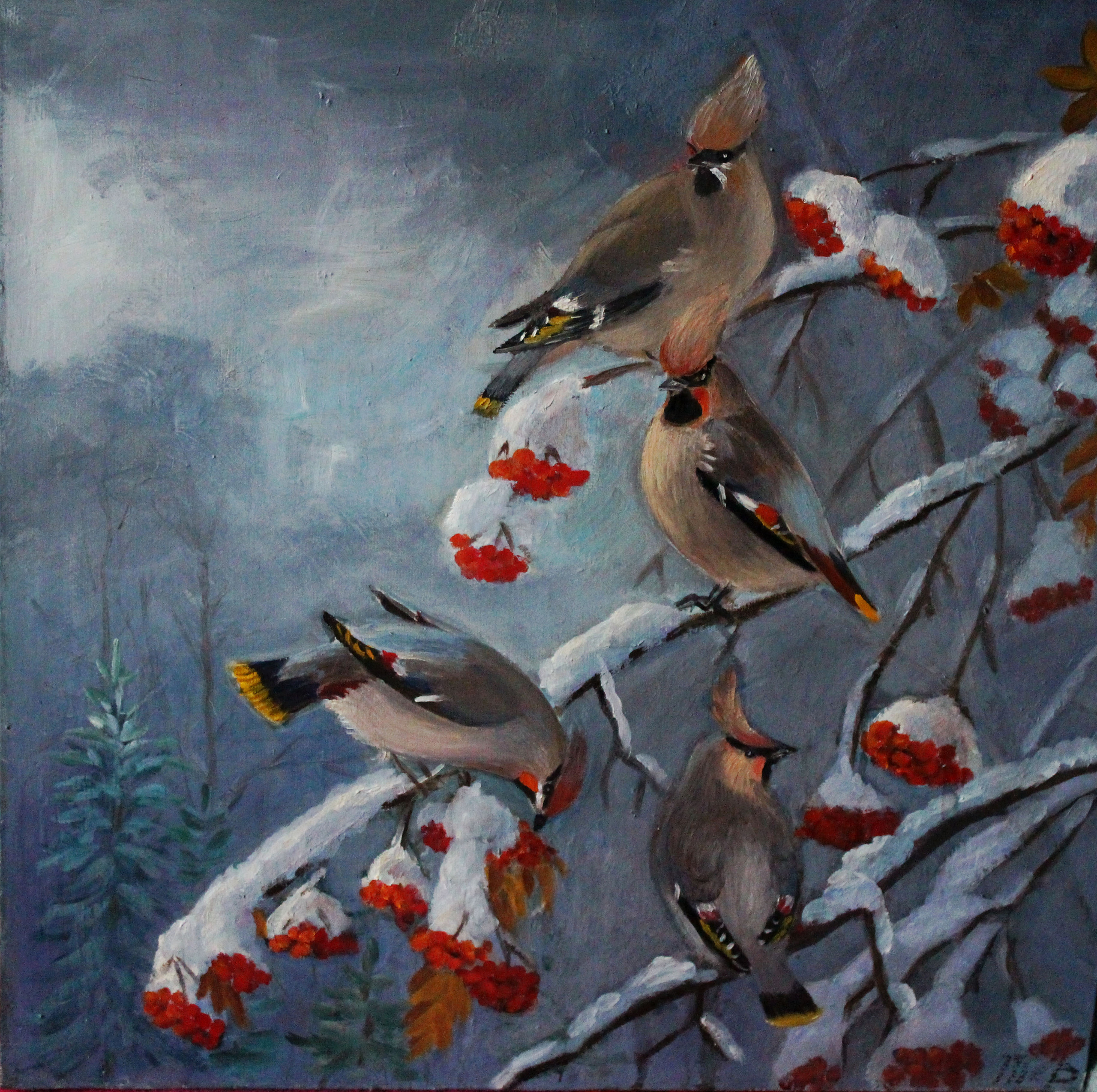 Зимние птицы в живописи