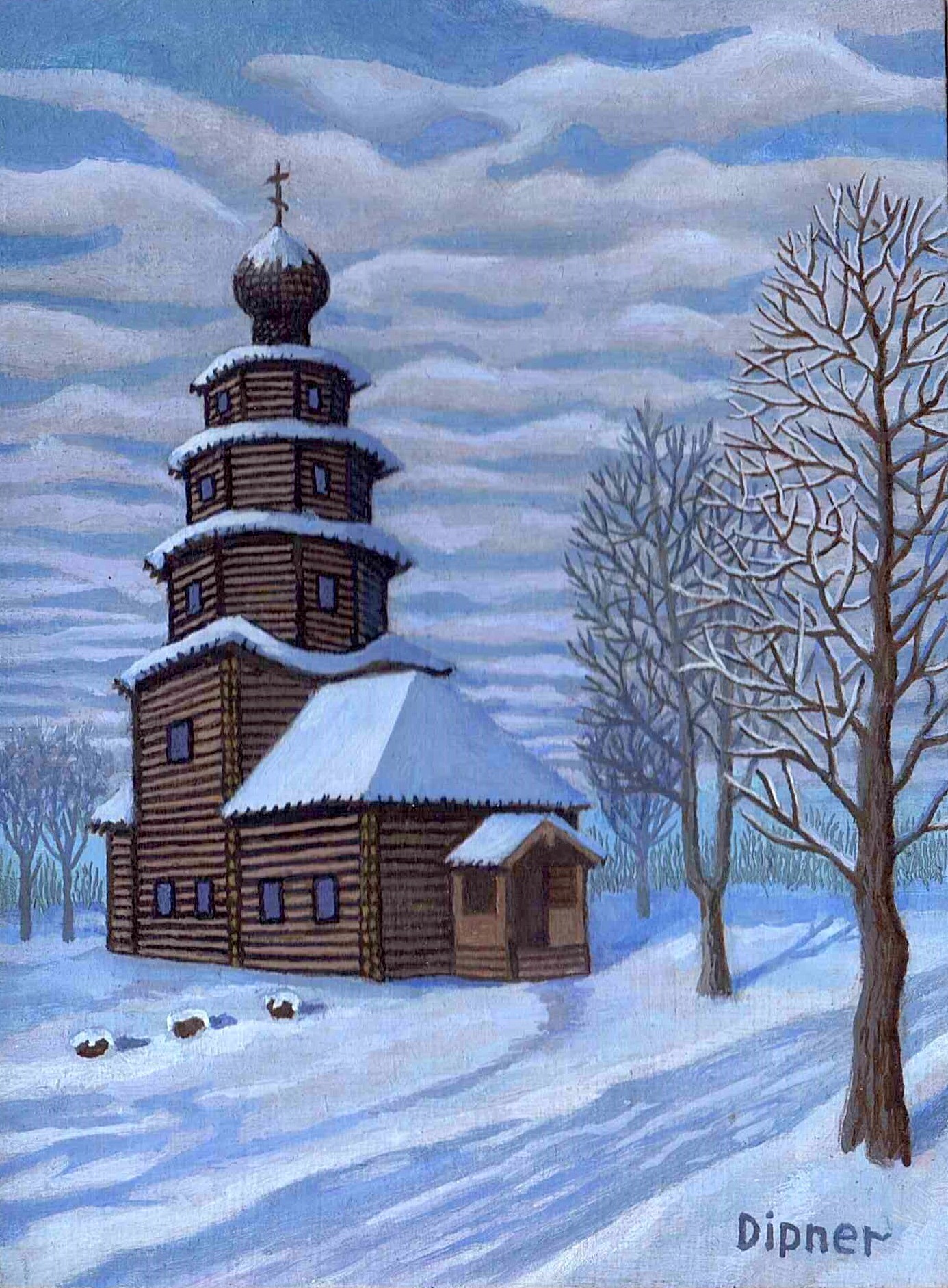 Церковь в Торжке рисунок