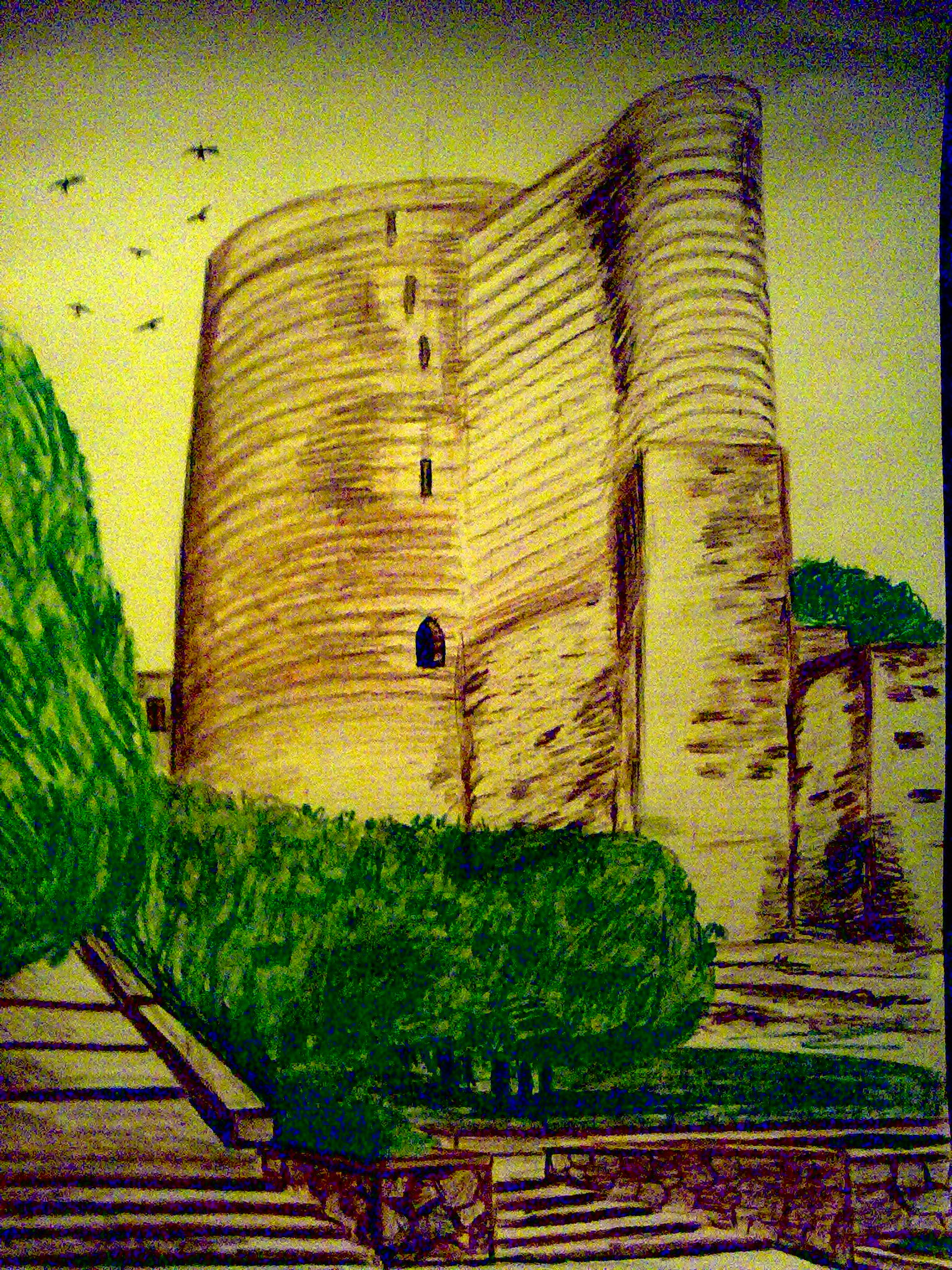 Картина Девичья башня Азербайджан