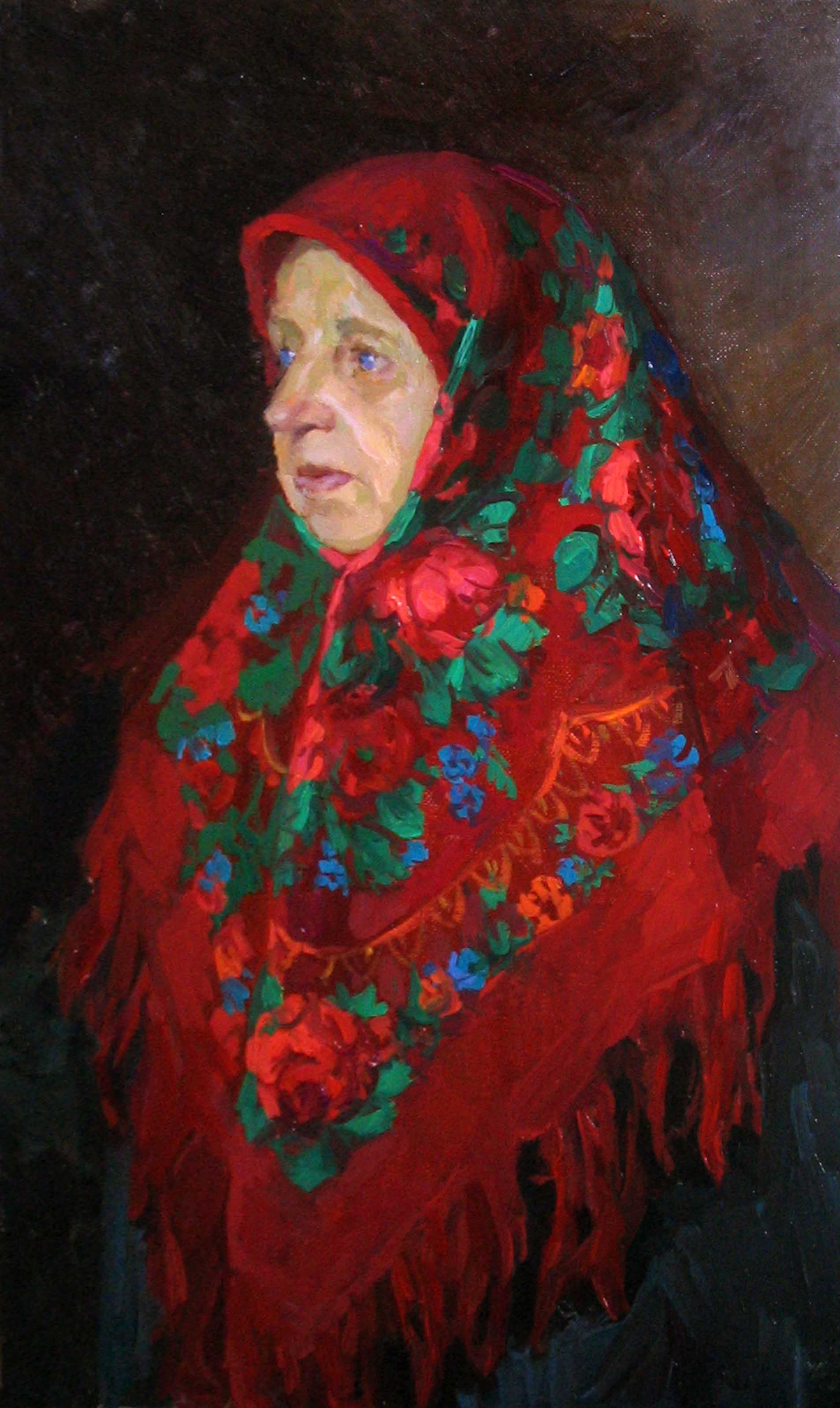 Портрет в платке живопись
