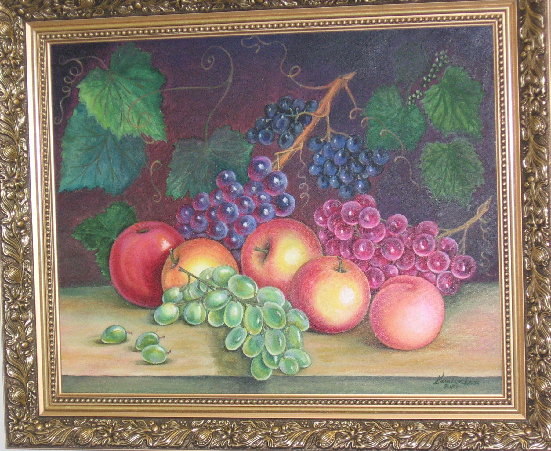 Натюрморт с фруктами акриловыми красками