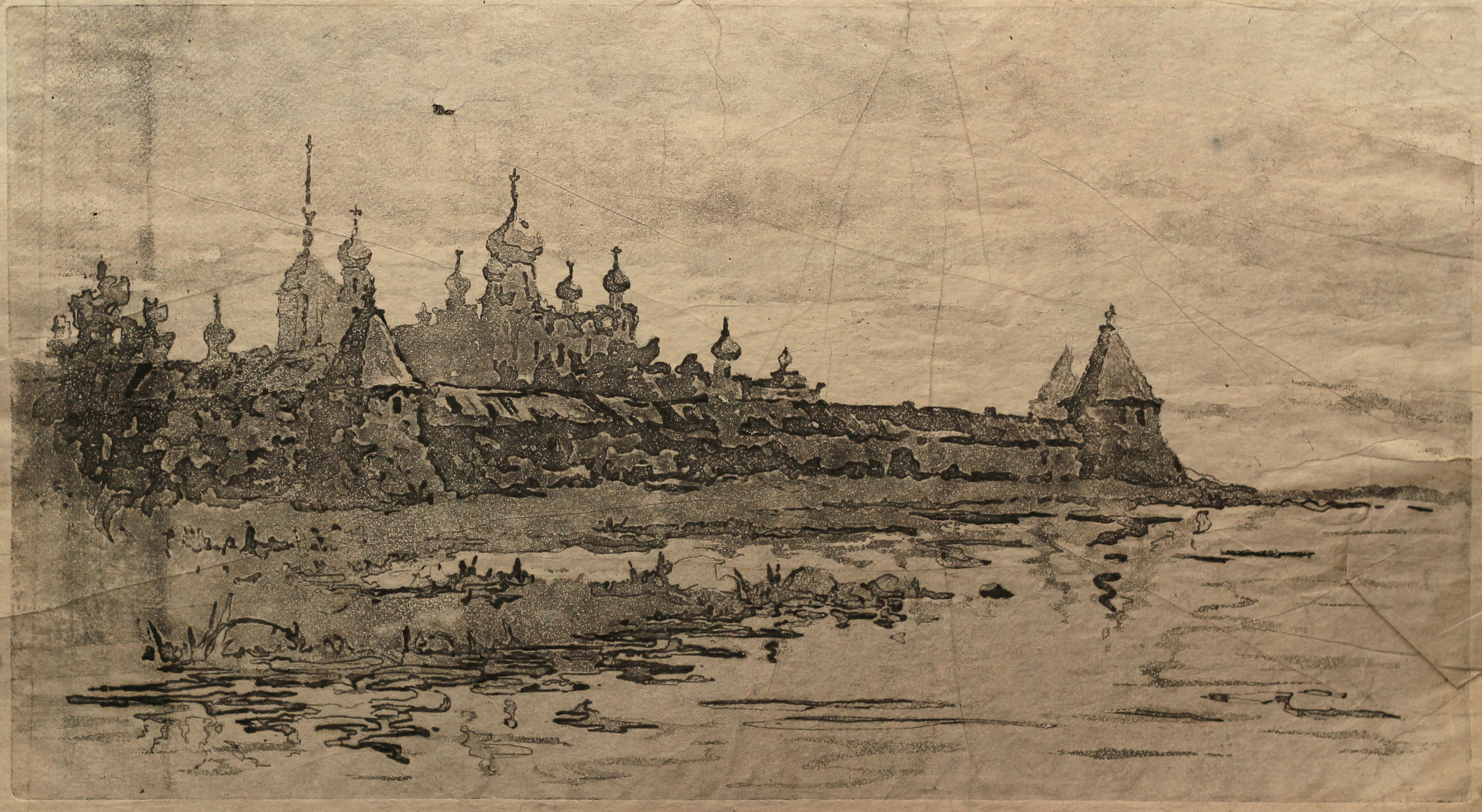 Гравюры 18 века Соловецкий монастырь