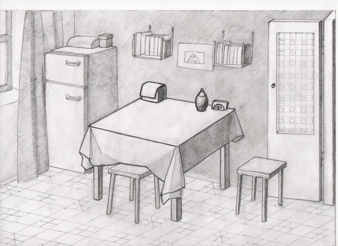 Как нарисовать кухню поэтапно