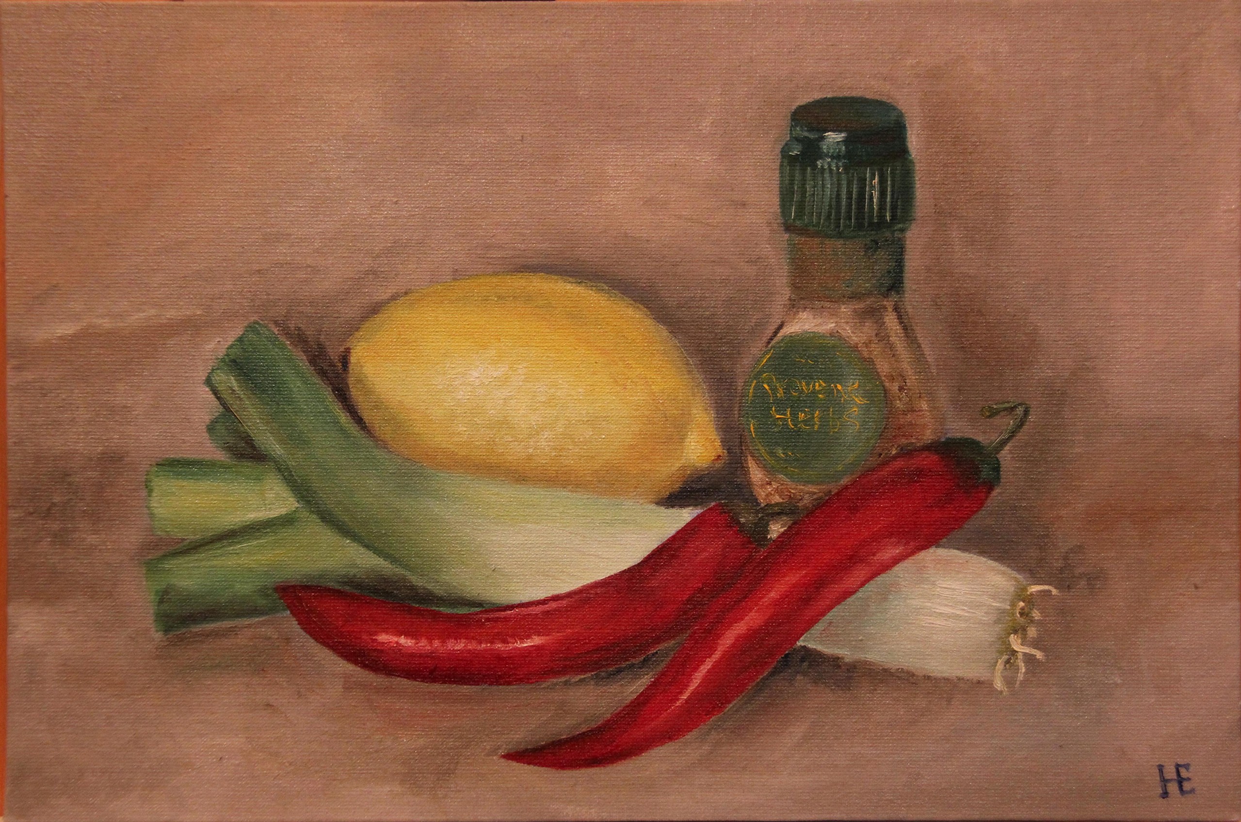 Натюрморт с овощами и перцем