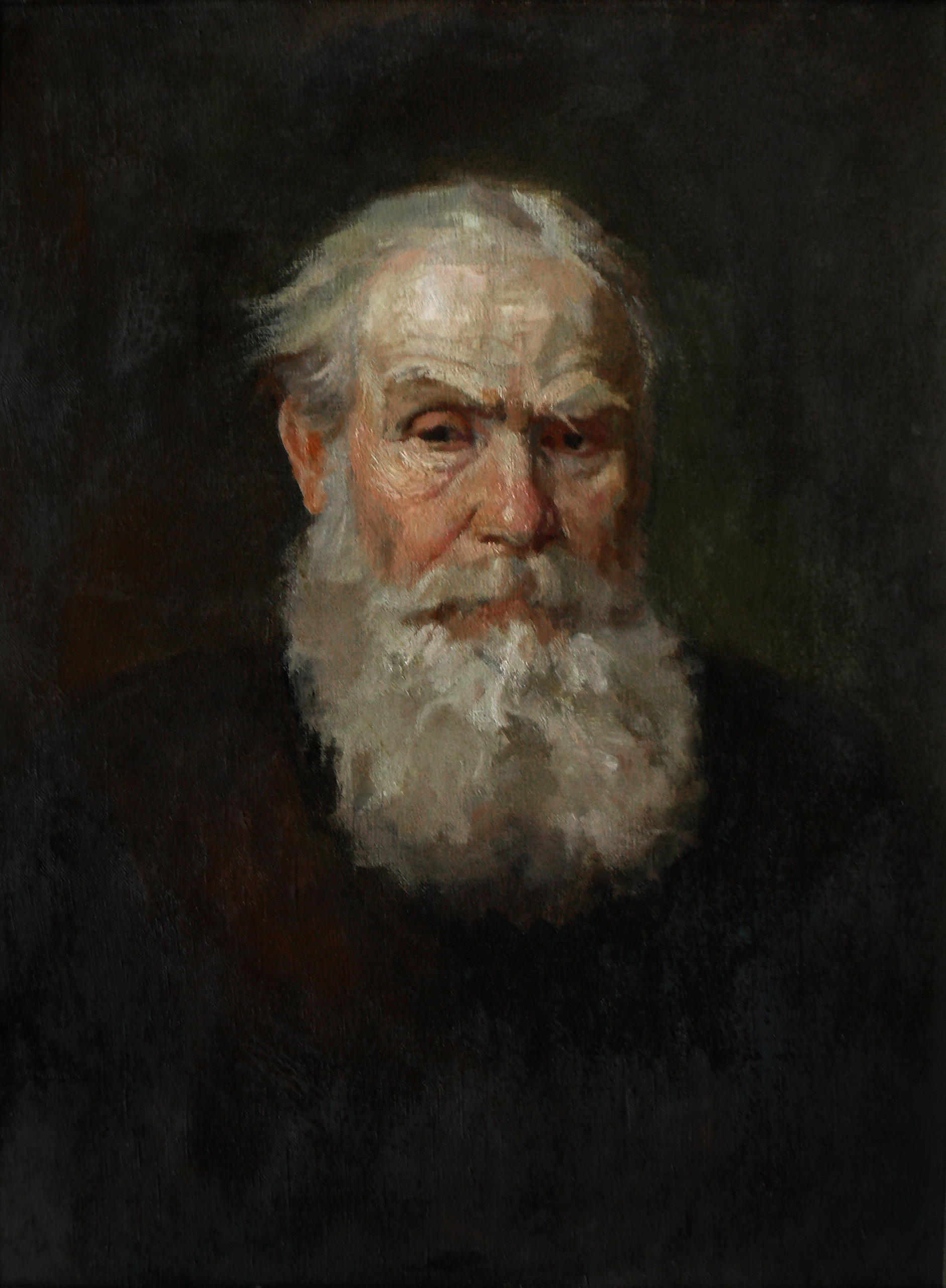 Академический портрет старика в живописи