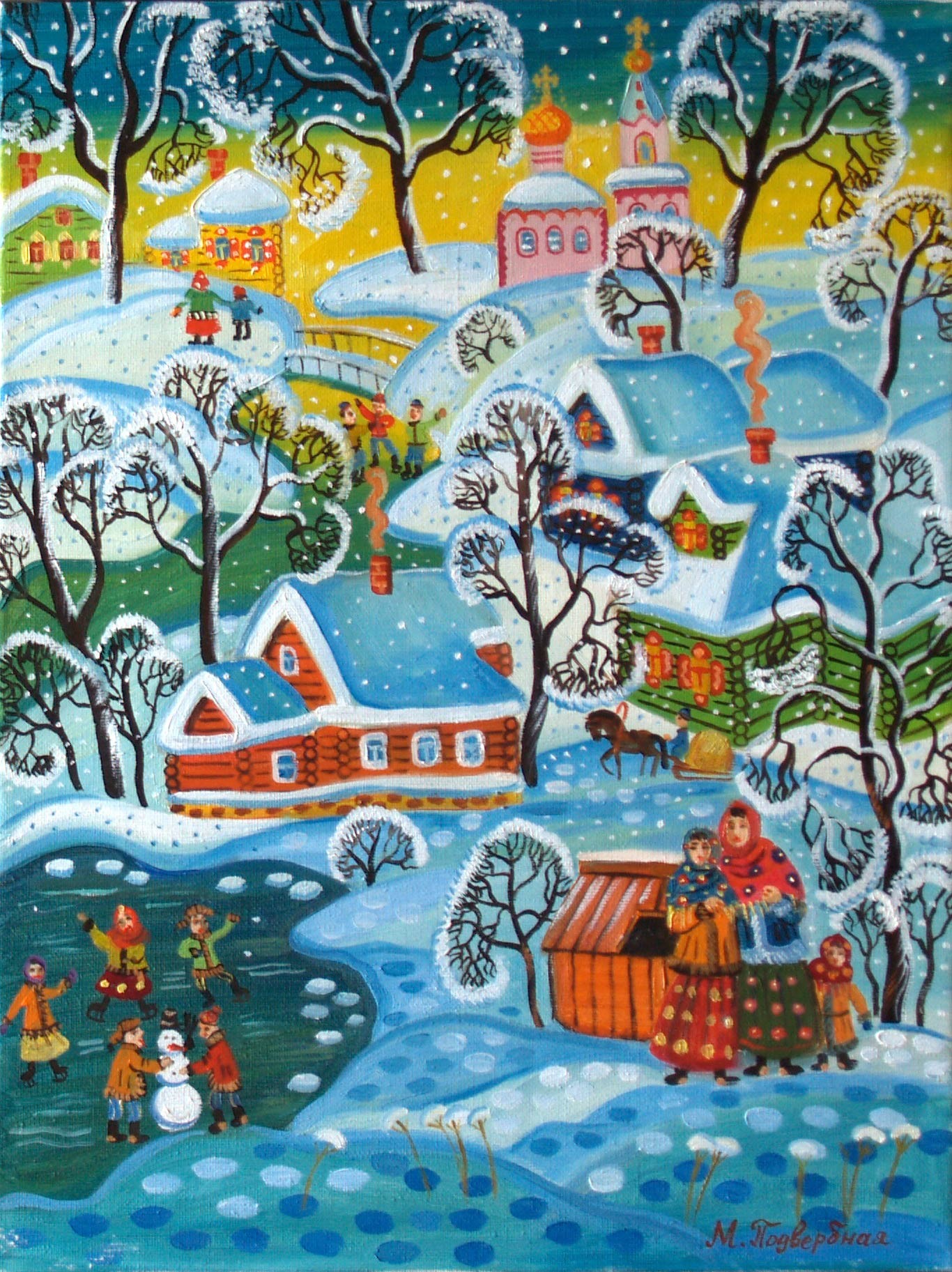 Подвербная Мария художник картины про зиму