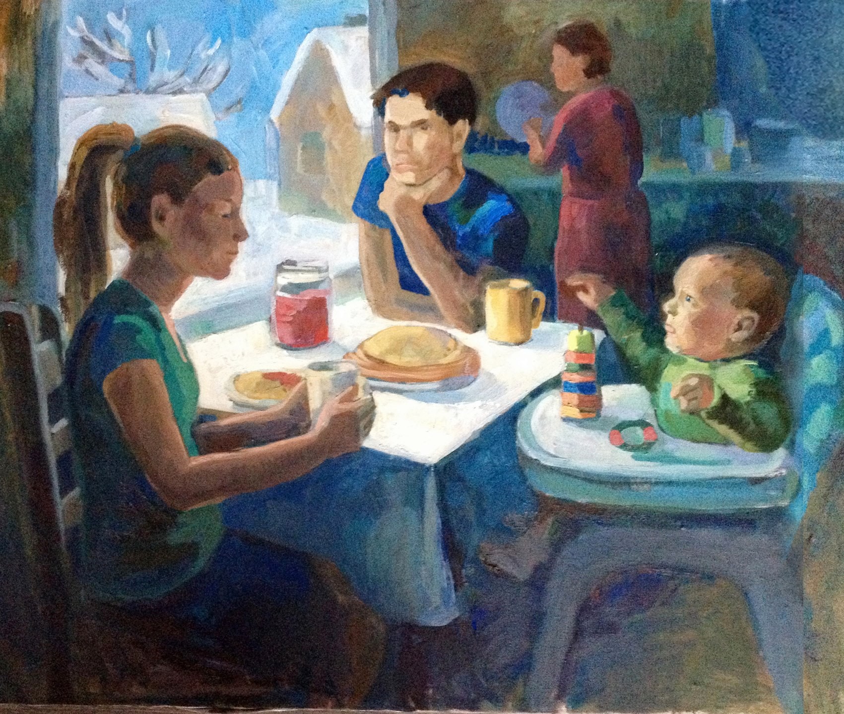 Семейный завтрак картина